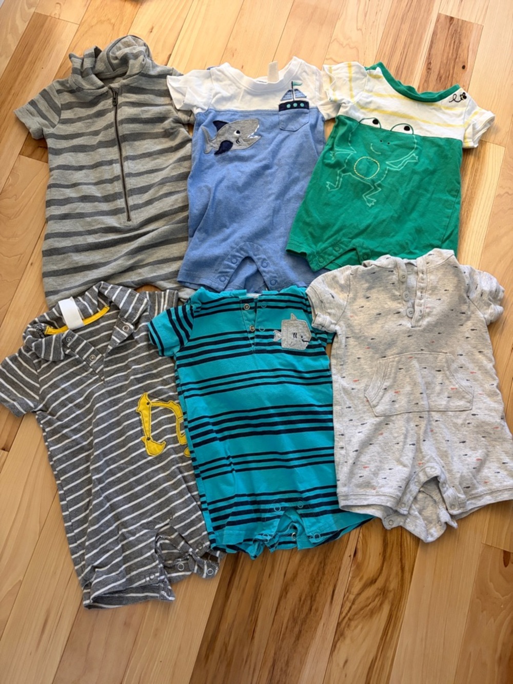 Lot of 6 Baby Boys' Romper - size 3-6m